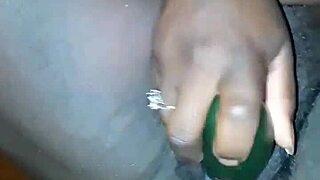 damn, fucking this pregnant ebony pussy with a phat cucumber feels wild - full video soon 😏