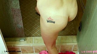 look at this sweet teen blonde showing her sexy body in the bath