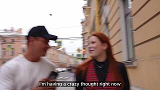 vlogger gets bj in hallway from hot chick with big tits and fucks her at home