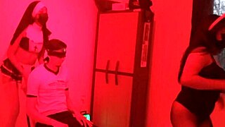 Horny Latinas dance erotically for effeminate man, almost leading to sex with both!