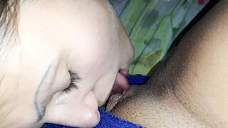 Girlfriend dives into my pussy while stepmom cleans closet in HD lesbian POV!