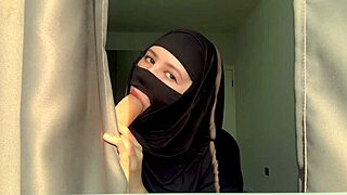 Slutty muslim teacher deepthroats, creampie facial with toe toys