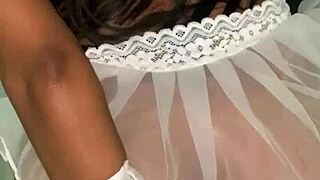 Beautiful brunette gets huge ass fucked with oil