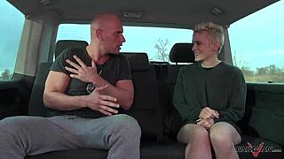 Czech girl trades pussy for ride home with cum in mouth and bouncing boobs