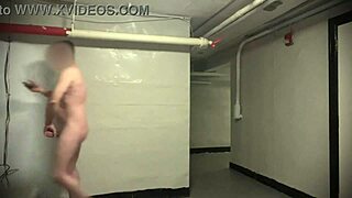 public stroking big cock almost caught moaning