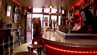 Cherry kiss blonde flashes small tits and bends over for exhibitionist kissing!