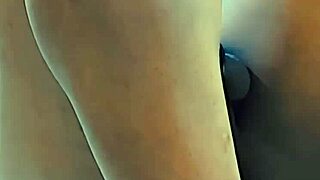 Ebony shemale takes cum in mouth