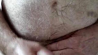 Happy Hairy Big Belly Guy Masturbating Solo At Home