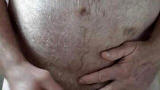 Happy Hairy Big Belly Guy Masturbating Solo At Home