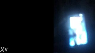 Brunette Exhibitionist Shows Ass and Small Waist in Trailer