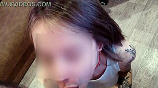 juicy pov blowjob from cute european babe with small tits