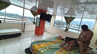 On a trip with my boss's wife, we shared a bed and I filled her with my cum in the hotel.