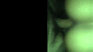 Brunette Exhibitionist Shows Ass and Small Waist in Trailer