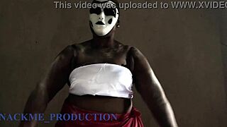 Raw Homemade Scene with Fat Chubby Ebony BBW Wife in Costumes, Her Curvy Ass on Display