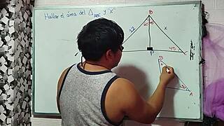 Asian student nerd in bedroom threesome!