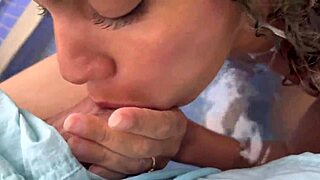 Young Wife Blows Big Cock In Pool