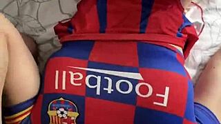 Hot Cheerleader With Big Ass Fucking Two Cocks In Anal Threesome!