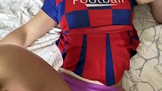 Hot Cheerleader With Big Ass Fucking Two Cocks In Anal Threesome!