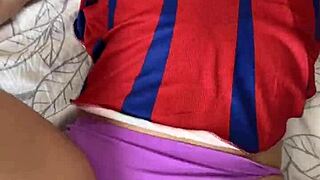 Hot Cheerleader With Big Ass Fucking Two Cocks In Anal Threesome!