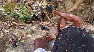 streams of joy getting dicked outdoor with huge cock big tits chubby girlfriend