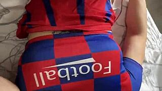 Hot Cheerleader With Big Ass Fucking Two Cocks In Anal Threesome!