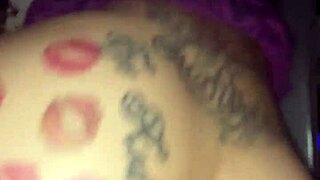 Ebony step-sister sucks cock, gets creampied outside