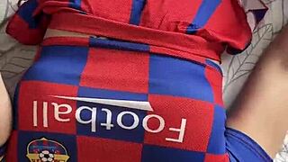 Hot Cheerleader With Big Ass Fucking Two Cocks In Anal Threesome!