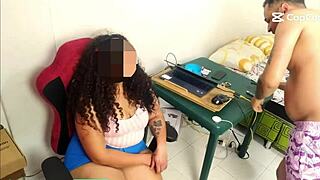 Brunette big ass gets fucked in her office