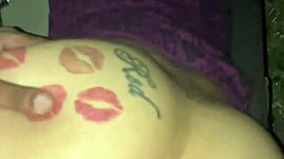 Ebony step-sister sucks cock, gets creampied outside