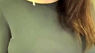 Pregnant Stepmother Reveals Milky Tits From Red Bra During Webcam Session