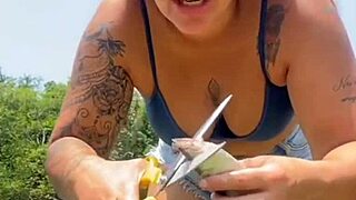 FISHING USING SHORT SHORTS IN USA FLASHING FUN