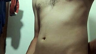 Young girl undresses slowly for big cock masturbation in bathroom 😏