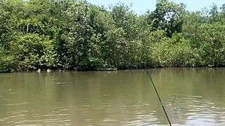 FISHING USING SHORT SHORTS IN USA FLASHING FUN