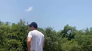 FISHING USING SHORT SHORTS IN USA FLASHING FUN