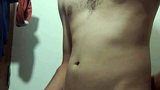 Young girl undresses slowly for big cock masturbation in bathroom 😏