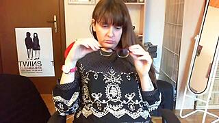 naked milf talks dirty on bathroom floor