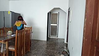 maid whore shakes her curvy ass on camera for fetish fun