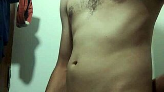 Young girl undresses slowly for big cock masturbation in bathroom 😏