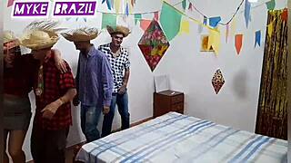 Join the gangbang party at São João fair.