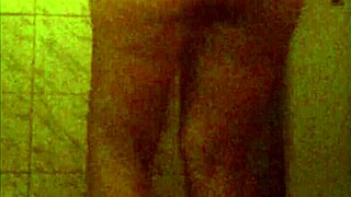 Spying on perfect ass ebony babe in shower, hidden cam catches her naked