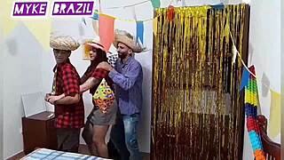 Join the gangbang party at São João fair.