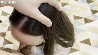 Young Wife Browses Phone While Hubby Gets Erection for Blowjob