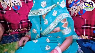 Desi bride in saree gets pussy fucked with legs raised.