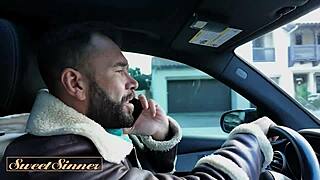 Muscular man fucks stunning kinky partner sideways on bed