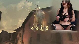 hey, check out this sexy bimbo masturbating while playing bayonetta with lovense 😏