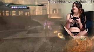 hey, check out this sexy bimbo masturbating while playing bayonetta with lovense 😏