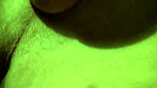 Watch this big cock flash and orgasm in homemade bed scene