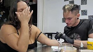 Getting a tattoo on my girl in exchange for her pussy!