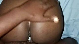 Hey, check out my ebony girlfriend creaming on monster cock in doggystyle