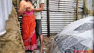 local desi village girl gets hardcore outdoor sex on webcam, deepthroating and cumming for the camera